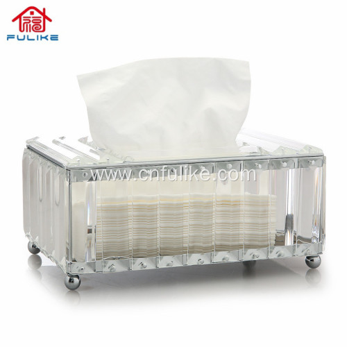 Light Luxury Crystal Art Tissue Box Creative Napkin Carton Storage Box of Living Room Desk Decorations